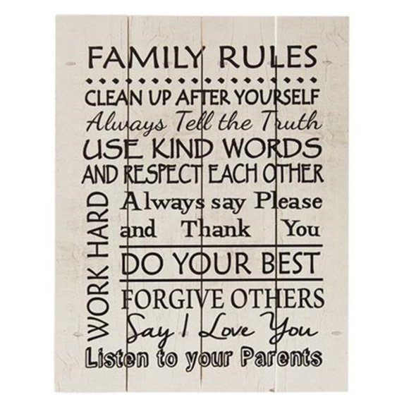 Other - New! Family Rules Pallet Sign